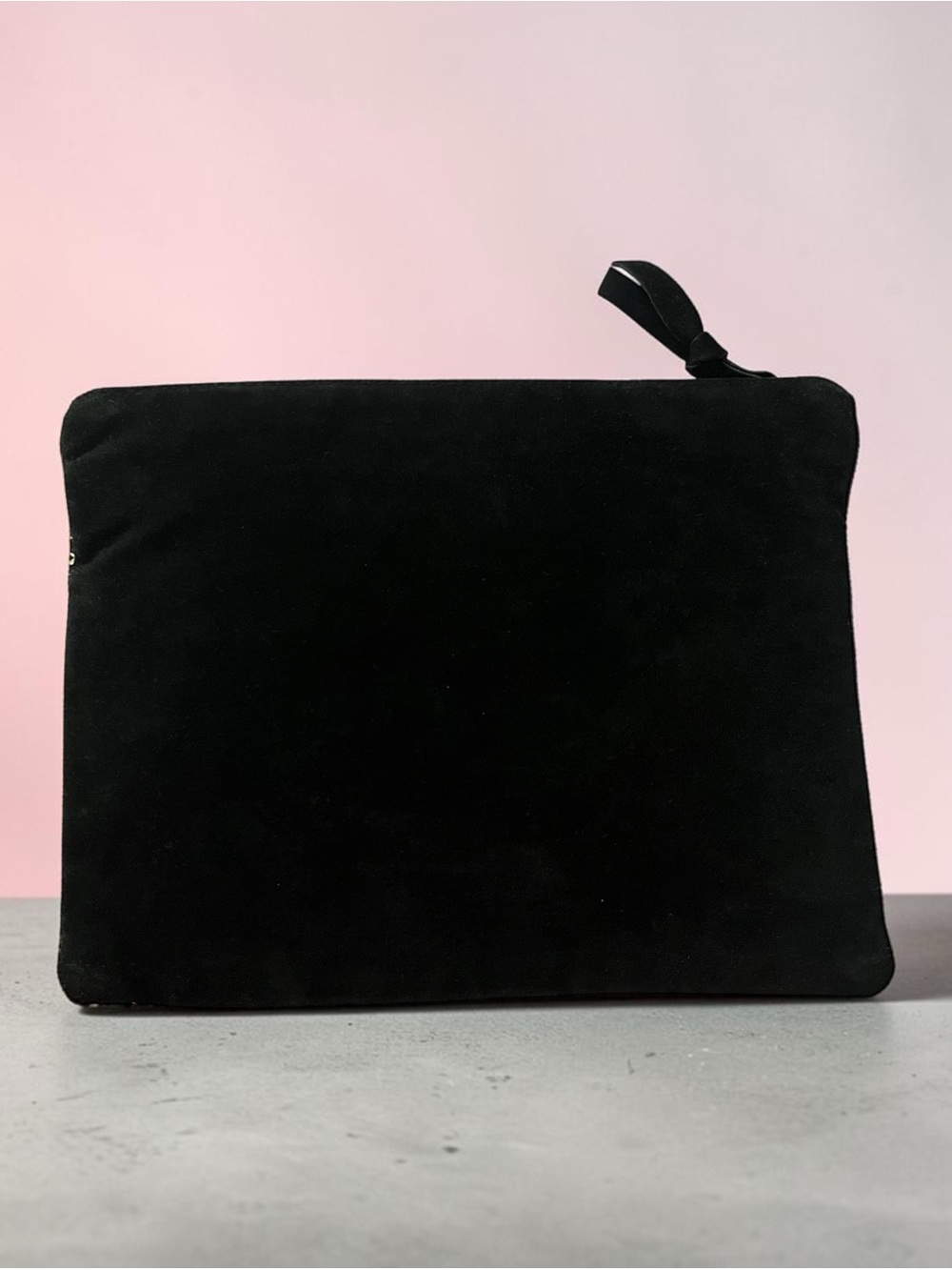 Black and Gold Glitter Zip Pouch - Women's Bag - Picture 2 of 3